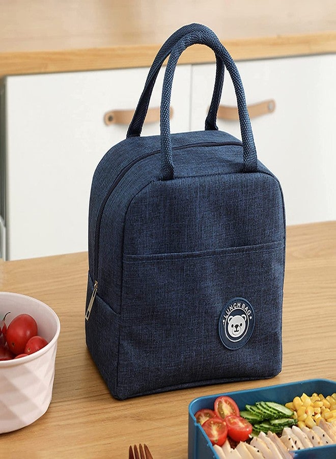Krupasadhya Insulated Lunch Bags Tiffin Storage for Women Men Work, Student, Kids to School, Thermal Cooler Tote Bag, Picnic Organizer Portable Storage Lunch Bag (Blue) - Image 1