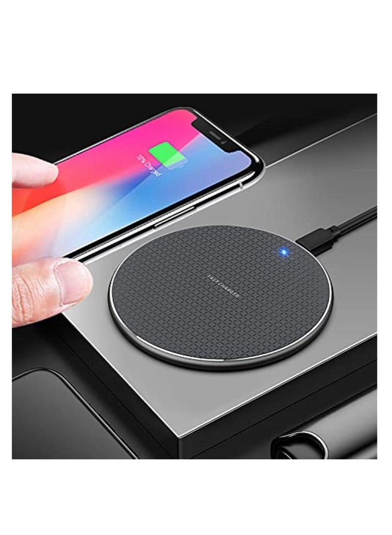 Captaintech Slim Wireless Charger, Universal 10W Wireless Fast Charging Pad (All Mobile Devices) Compatible with iPhone/Android/Apple/Samsung Models/Galaxy S21/S20 Ultra/S10/S9/Note 10, Pixel 5/4 XL  (Black) - Image 2