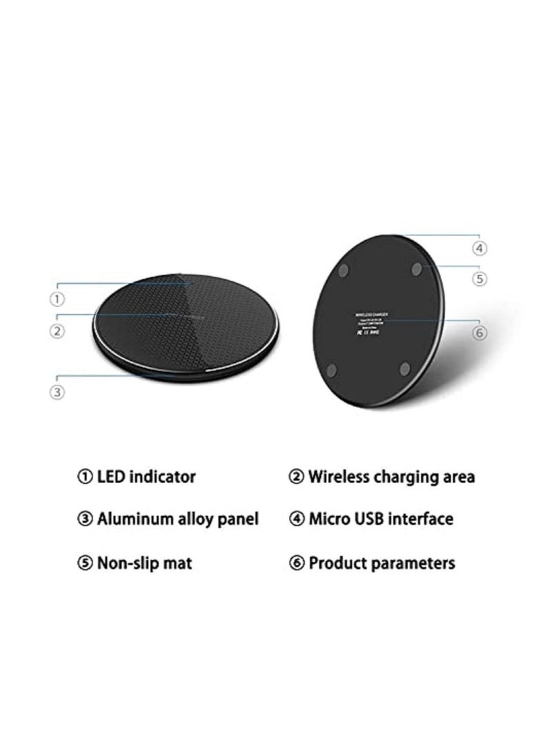 Captaintech Slim Wireless Charger, Universal 10W Wireless Fast Charging Pad (All Mobile Devices) Compatible with iPhone/Android/Apple/Samsung Models/Galaxy S21/S20 Ultra/S10/S9/Note 10, Pixel 5/4 XL  (Black) - Image 3