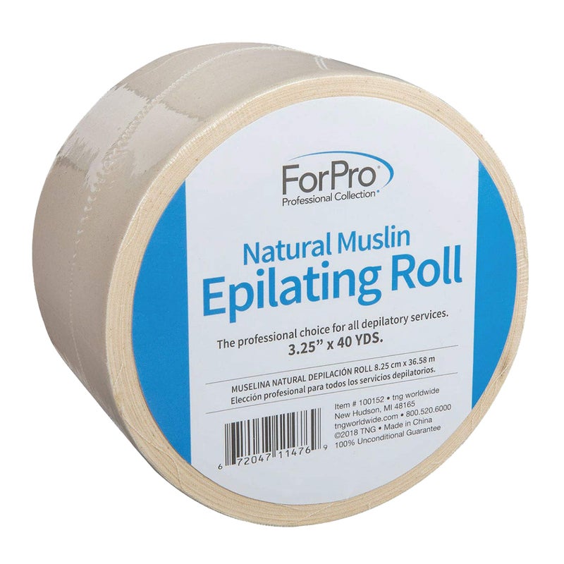 ForPro Professional Collection Natural Muslin Epilating Roll, Tear-Resistant, for Hair Removal, 3.25â€ W x 40 Yds - Image 1