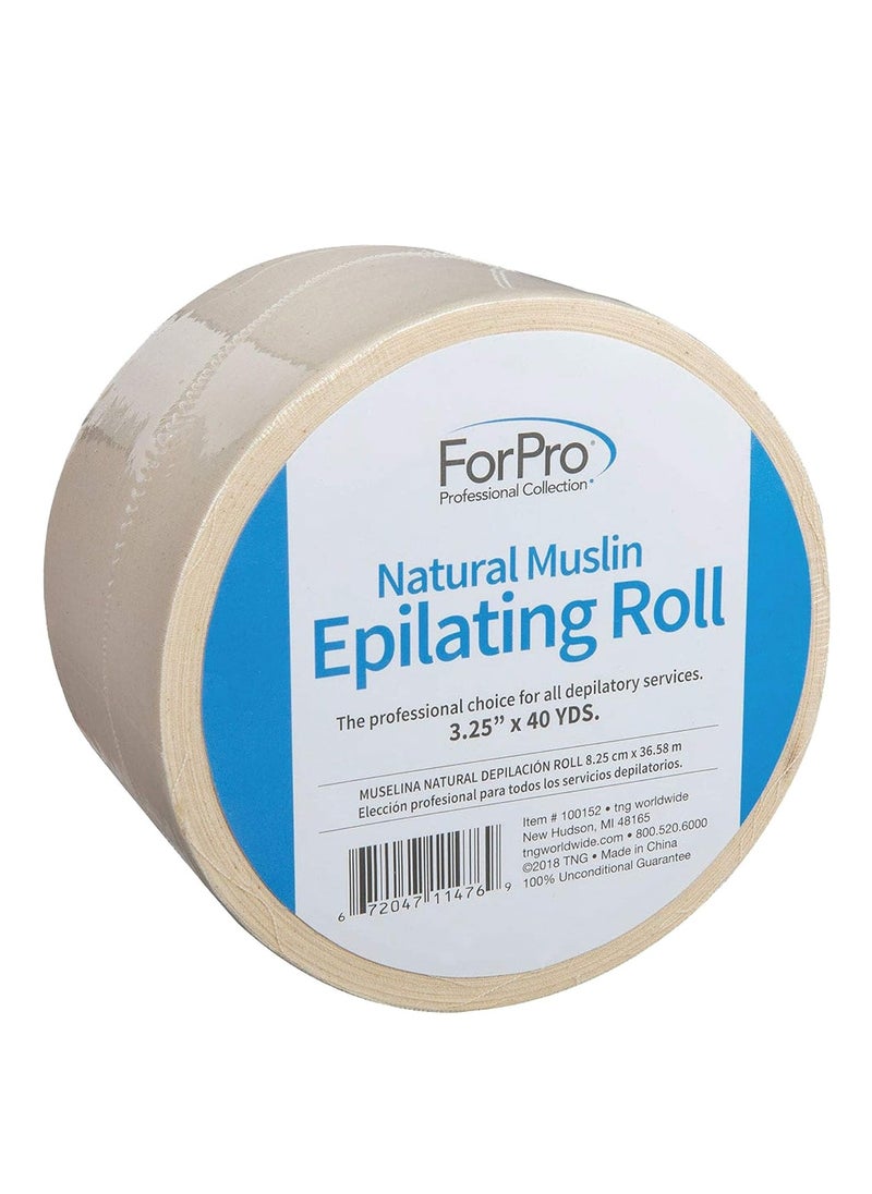 ForPro - ForPro Professional Collection Natural Muslin Epilating Roll, Tear-Resistant, for Hair Removal, 3.25” W x 40 Yds - Image 1