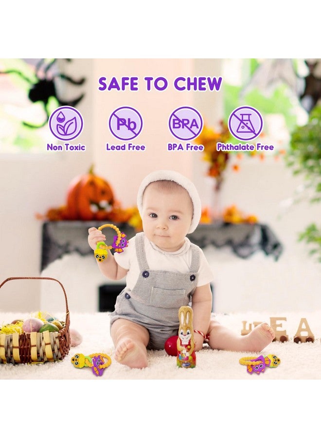 NPET NPET Halloween Baby Teething Toy for 3-12 Months, Halloween Cute Skull & Bat Themed Gifts Infant Teething Toy, Baby Theether Toy Holiday Gifts, Halloween Baby Teethers Toy Soft Silicone Baby Girl Boy - Image 2