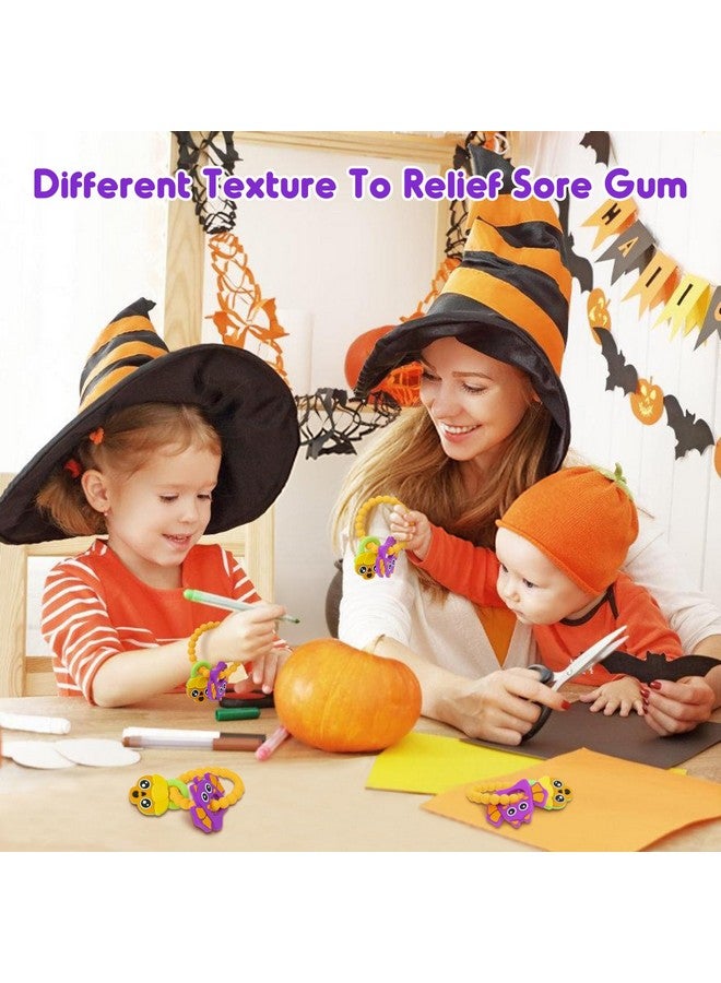 NPET NPET Halloween Baby Teething Toy for 3-12 Months, Halloween Cute Skull & Bat Themed Gifts Infant Teething Toy, Baby Theether Toy Holiday Gifts, Halloween Baby Teethers Toy Soft Silicone Baby Girl Boy - Image 5