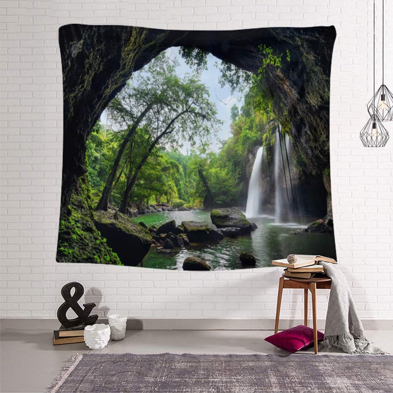 Llamazing Forest Tapestry - Home Decor Landscape for Living Room & Bedroom - Magic Tapestry Curtain (Waterfall, 90.5''L70.8''W) XGXL - Image 4