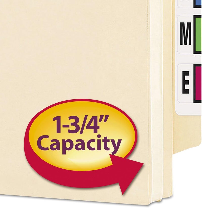 Smead End Tab File Pocket Reinforced StraightCut Tab 134 Expansion Letter Size Manila 25 per Box 75114 - Image 4