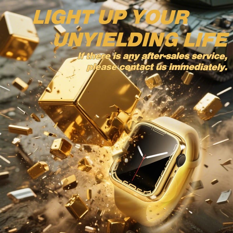 top4cus 44mm Case Soft Lightweight Anti-Scratch All Around Protective 44mm Iwatch Waterproof Cover Shiny Workout Shockproof Bumper Screen Protector Compatible with Apple Watch Series 6/SE/5/4 -Gold - Image 2