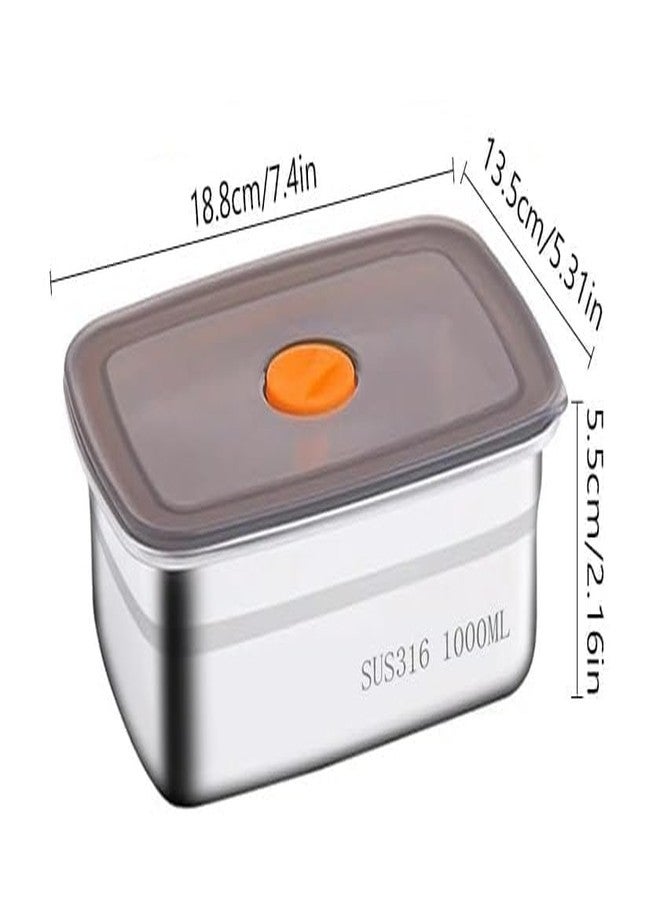Touchcart 1000ml 316 Stainless Steel Food Storage Container | Leakproof, Airtight, BPA-Free, Microwave & Freezer Safe, Stackable Kitchen & Fridge Organizer - Image 4