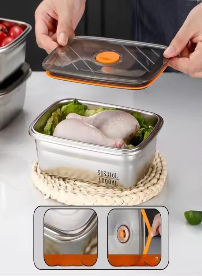 Touchcart 1000ml 316 Stainless Steel Food Storage Container | Leakproof, Airtight, BPA-Free, Microwave & Freezer Safe, Stackable Kitchen & Fridge Organizer - Image 5