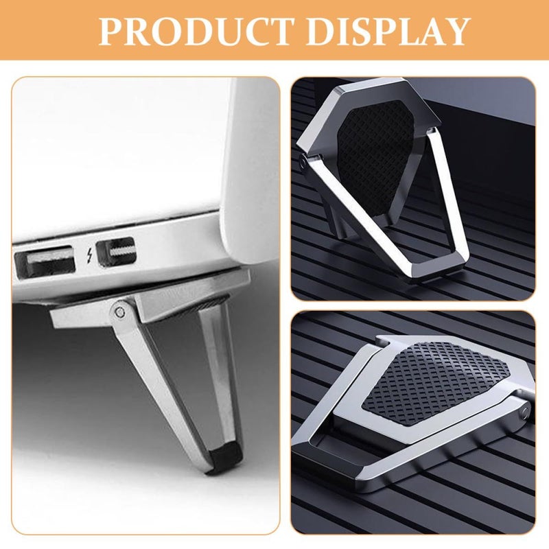 Aluminum Self-Adhesive Laptop Stand Feet Pads 4pcs Cooling Riser for Desk - Image 4