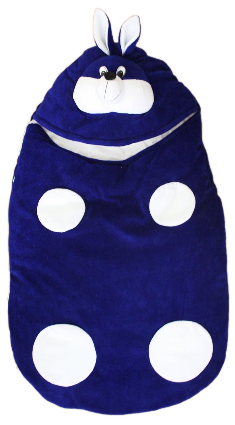 Amardeep Cute Cartoon Face Baby Sleeping Bag Cum Baby Carry Bag (Blue) - Image 1
