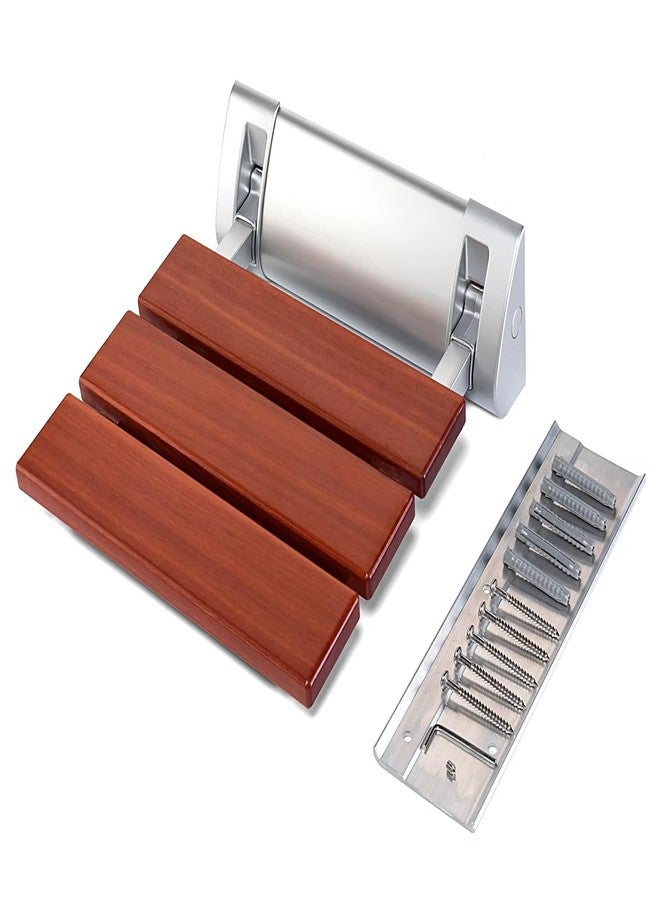 BATH GURU Multi Purpose Heavy Wall Mounted Wooden Bath Shower Chair Foldable Shower Seat Bench, for Bathroom, Suitable 110 Kg. Load Capacity Brown - Image 4