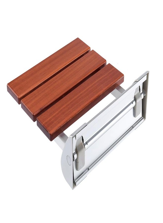 BATH GURU Multi Purpose Heavy Wall Mounted Wooden Bath Shower Chair Foldable Shower Seat Bench, for Bathroom, Suitable 110 Kg. Load Capacity Brown - Image 2