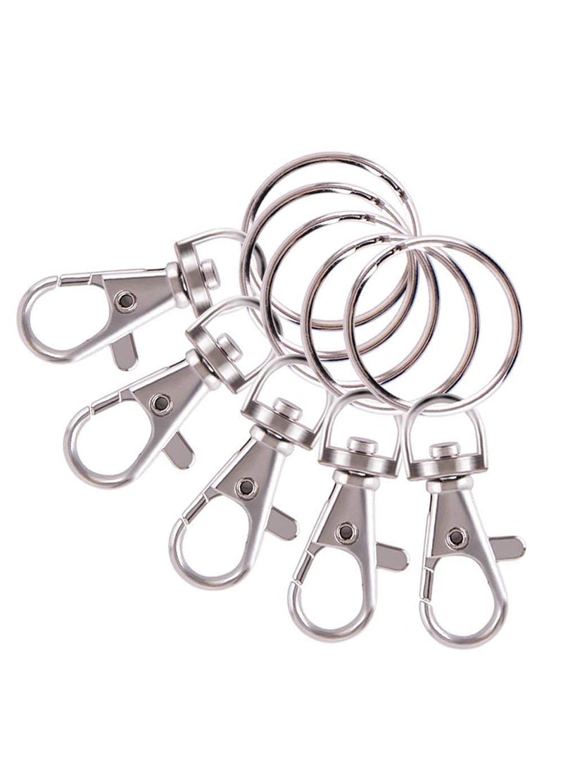 DIY Crafts Diy Crafts 13595 Rings With Chain for Keychain Lanyard Hanging Nail Files, Label Tags, Foldable Scissors, Keys & Other Small Things, Pack of 80 (Multicolor)  - Image 3