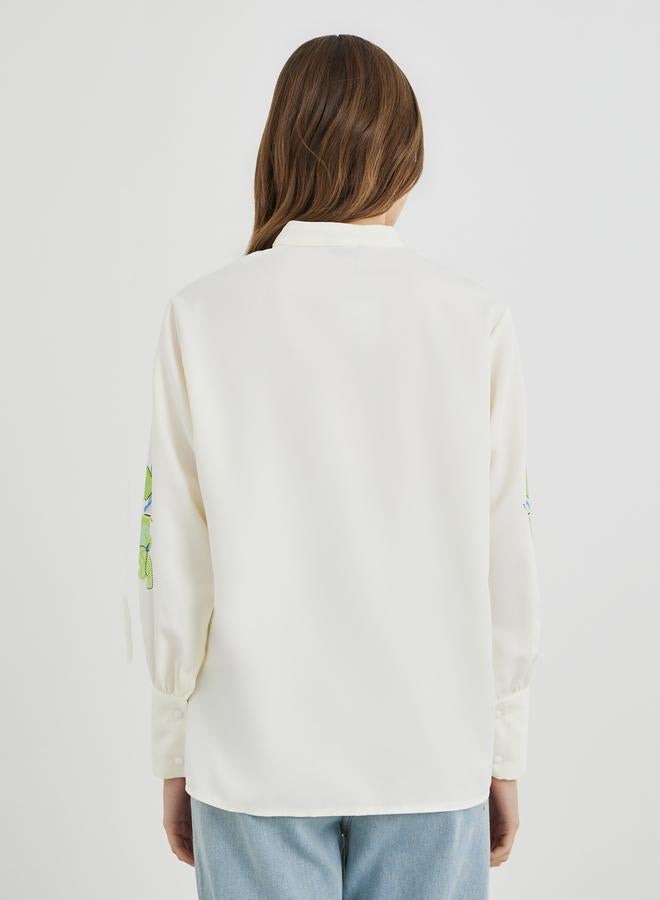 Take Two Floral Printed Long Sleeve Buttoned Shirt - Image 4