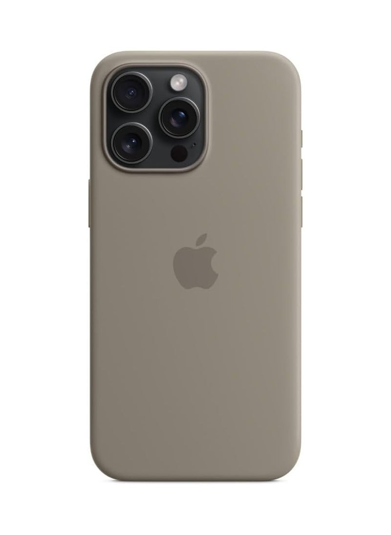 Generic - Generic Silicon Case Cover For Apple iPhone 15 Pro Max Silicone Back Case with MagSafe - Clay ​​​​​​​ - Image 1