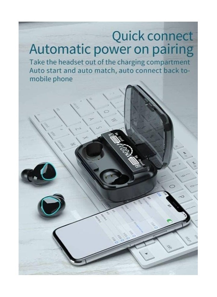 SHOPI - M10 TWS Wireless Earphones Sports Waterproof Touch Headset LED Display Bass Wireless Earbuds - Image 1