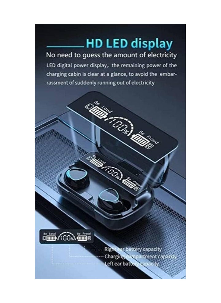SHOPI - M10 TWS Wireless Earphones Sports Waterproof Touch Headset LED Display Bass Wireless Earbuds - Image 1