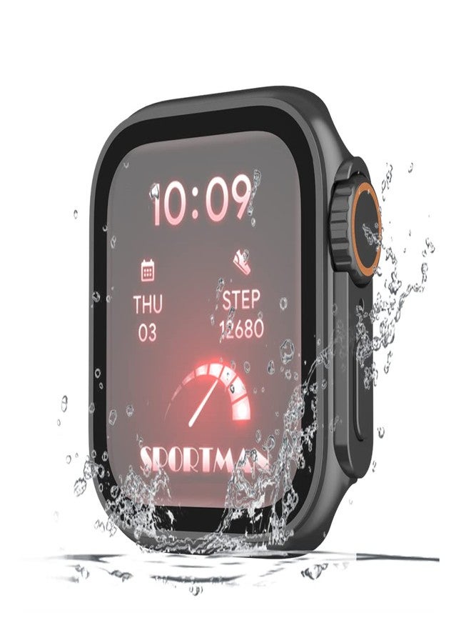 Yrzper Waterproof Case Compatible with Apple Watch Series 9 8 7 6 5 4 SE/SE2 40mm 41mm 44mm 45mm[Turning into Ultra] Watch Crown + Watch Back Cover Full Protective Hard PC Screen Cover (41mm, Black) - Image 5