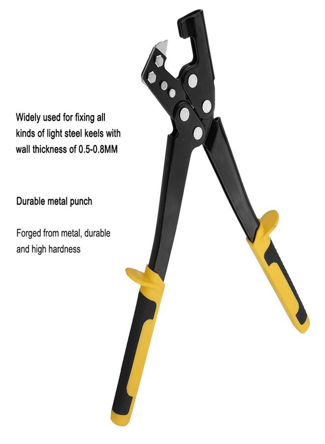 Naroote Metal Hole Punch, Sheet Metal Hole Punch, Hole Puncher, Steel Keel Fixed Punching Pliers Handle Stud Crimper Grid Hole Punch for Decoration Ceiling, Multifunctional Ceiling Grid Punch Pliers - Image 4