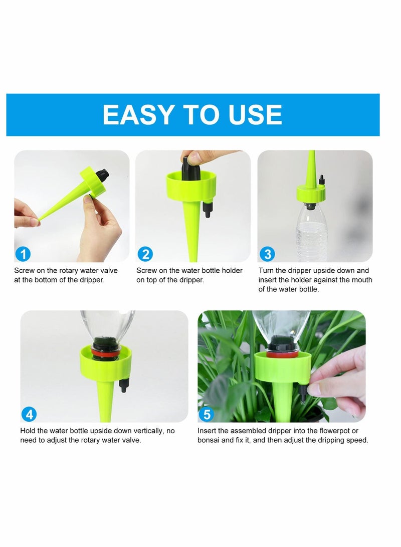 Excefore Self Watering Spikes, 8 Pcs New Upgraded Adjustable Plant Watering Devices, Automatic Drip Irrigation System with Slow Release Control Valve Switch - for Outdoor Indoor Plants Use - Image 2