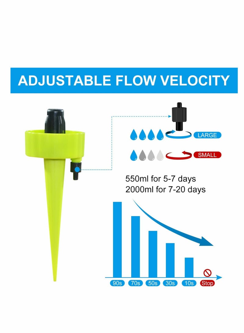 Excefore Self Watering Spikes, 8 Pcs New Upgraded Adjustable Plant Watering Devices, Automatic Drip Irrigation System with Slow Release Control Valve Switch - for Outdoor Indoor Plants Use - Image 3