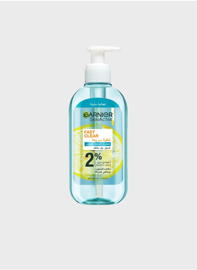 Garnier Garnier Skinactive Fast Clear Gel Wash, 200Ml