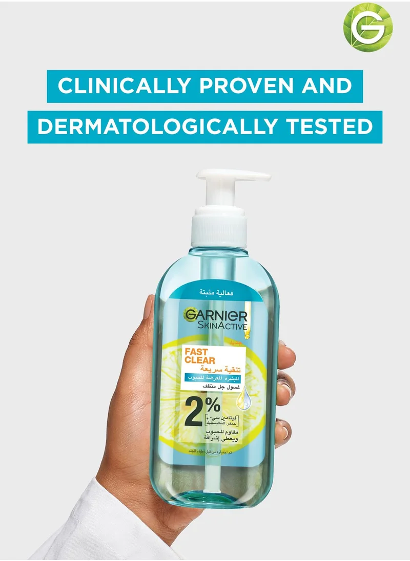 Garnier Garnier Skinactive Fast Clear Gel Wash, 200Ml