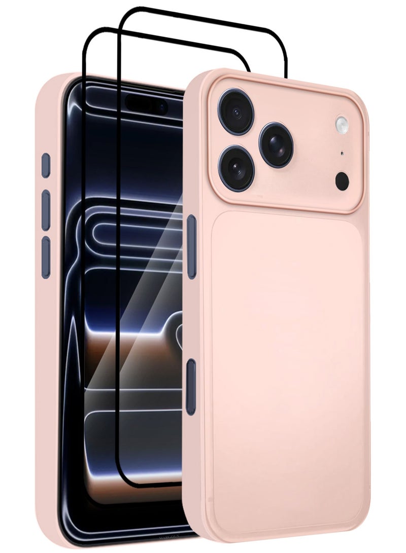 CATANES 3 Packs Air Skin  Case Cover for Apple iPhone 17 Pro  - Sturdy Back Cover - Durable Thin Case - Drop Protection Cover with Two 3D Screen Protector - Pink - Image 1