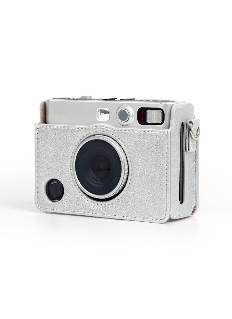 Generic Fujifilm Mini EVO Camera Case, Camera Case for Fujifilm Mini EVO Camera, with Silver Lychee Texture Horizontal Adjustable Strap  - Image 1