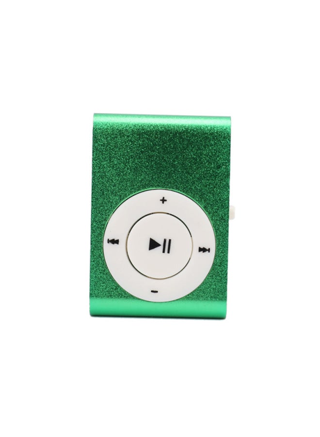 Metal Clip Card Insertion Mp3 Portable Music Player Student Logo Sports Gift Clip Mp3 Digital Computer/mp3-Body Color:Green-Memory Capacity:Card Host Stand-alone Without Accessories