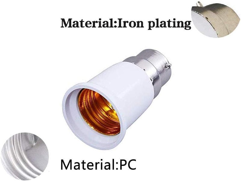 SAWSHIELD B22 to E27 PP Screw Base Socket Lamp Bulb Holder Light Bulb Adapter (Pack Of 7) - Image 3