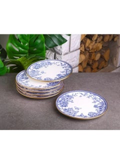 Mabeyn Set of 6 Ceramic Cake Dessert Presentation Plates 19 cm Blue  - Image 2