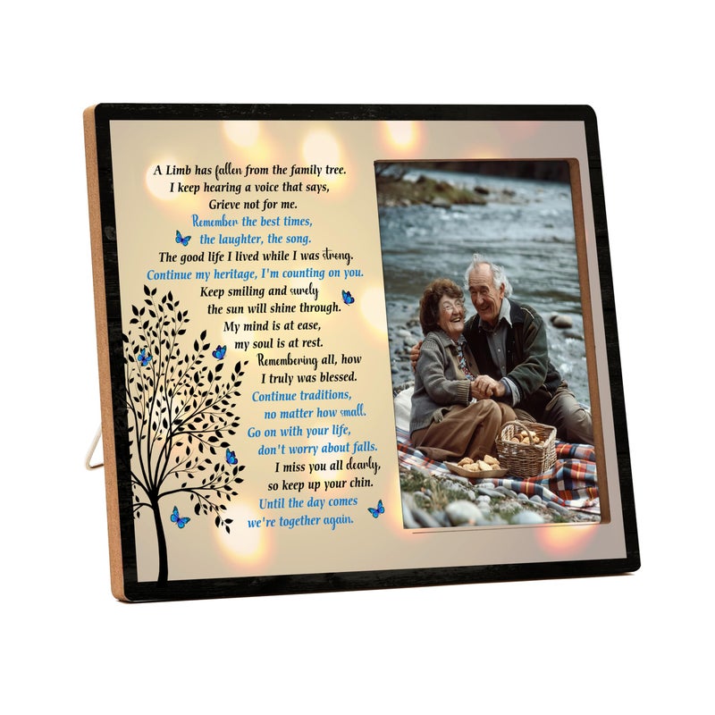 Jusitakeet Memorial Picture Frame Gift, In Memory of Loved One Gifts, Memory Picture Frame for Loss Loved Ones Mother Father Grandma Grandpa Wife Husband, In Loving Memory Picture Frames, A Limb Has Fallen -B08 - Image 1
