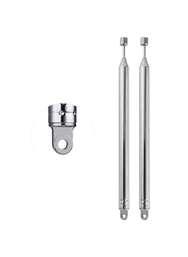 POBADY 2 PCS Radio Antenna,FM Portable Telescopic 8 Section Antenna 72CM/28.3IN for TV Radio DAB FM/AM Stereo Reception - Image 1