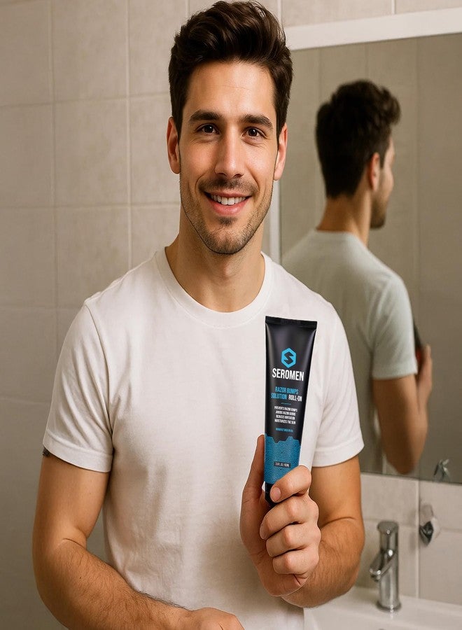 seroflora Seromen Razor Bump Treatment for Men – 3.5 fl oz Roll-On Serum for Face and Body Ingrown Hair and Razor Burn Solution, Soothes Skin, Calms Irritation, Made in USA - Image 5