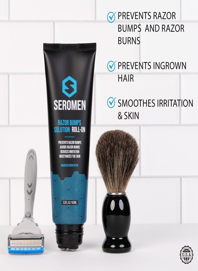seroflora Seromen Razor Bump Treatment for Men – 3.5 fl oz Roll-On Serum for Face and Body Ingrown Hair and Razor Burn Solution, Soothes Skin, Calms Irritation, Made in USA - Image 4