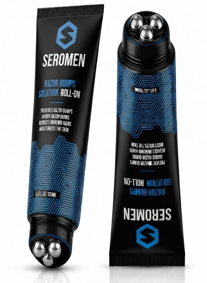 seroflora Seromen Razor Bump Treatment for Men – 3.5 fl oz Roll-On Serum for Face and Body Ingrown Hair and Razor Burn Solution, Soothes Skin, Calms Irritation, Made in USA - Image 1