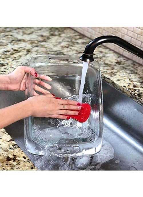 Prostuff.in Prostuffin Silicone Cleaning Sponge Scrubber for Kitchen Non Stick Dishwashing Fruit and Vegetable Washing Brush Multi Color 4Pcs  - Image 4