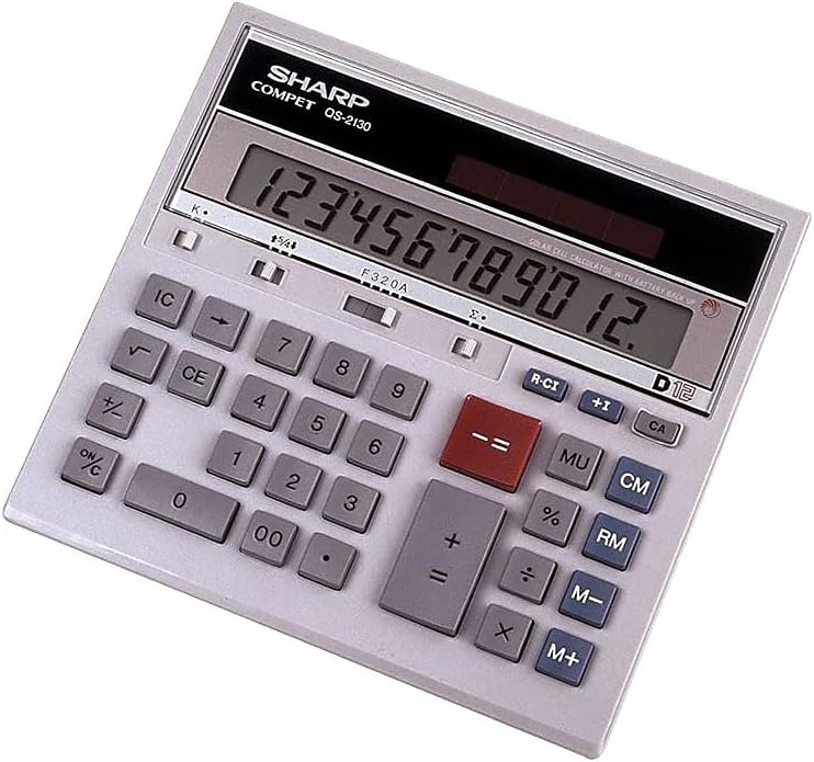 SHARP QS-2130 12-Digit Commercial Desktop Calculator with Kickstand, Arithmetic Logic, Battery and Solar Hybrid Powered LCD Display, Great for Home and Office Use - Image 2