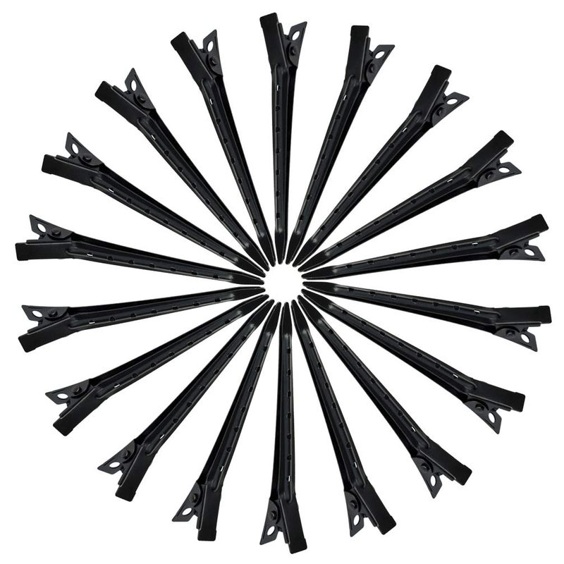 Bantoye 24 Packs Duck Bill Clips, Bantoye 2.75 Inches Rustproof Metal Alligator Curl Clips with Holes for Hair Styling, Hair Coloring, Black - Image 4