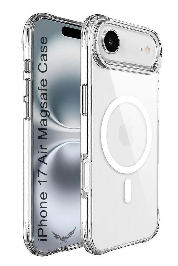 BORTONY iPhone 17 Air Magsafe Case Wireless Charging Support Slim Clear Magnetic Cover for iPhone 17 Air Shockproof Phone Cover for iPhone 17 Air 6.5 inch