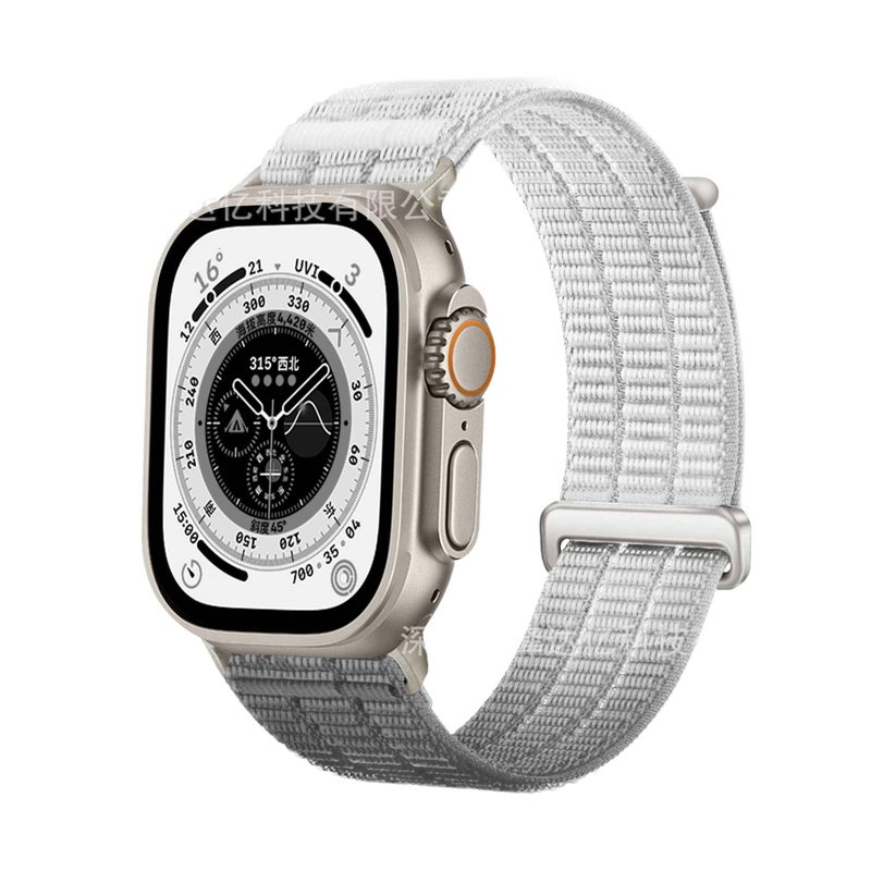 سوار ساعة ذكية سوار نايلون حلقي متوافق مع Apple Watch 38/40/41/42/44/45/49mm بملاءمة قابلة للتعديل وحزام بديل باللون برتقالي قابل للتعديل - Image 3