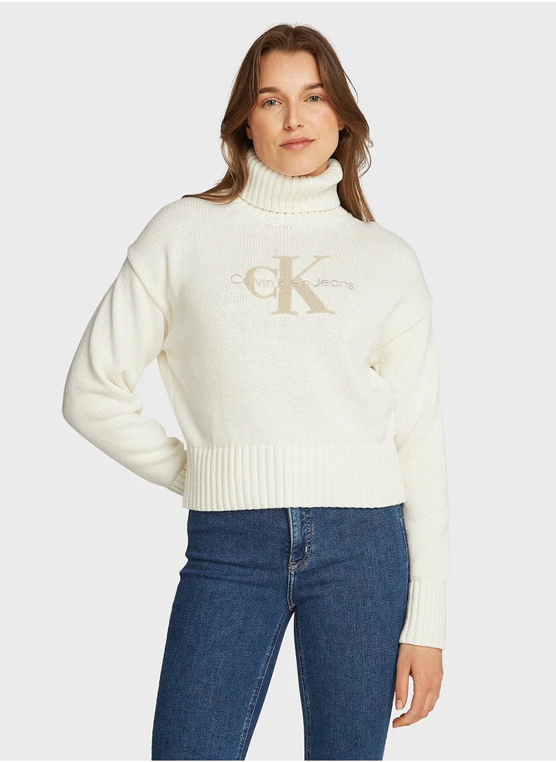 كالفن كلاين جينز Chenille Monologo Sweater