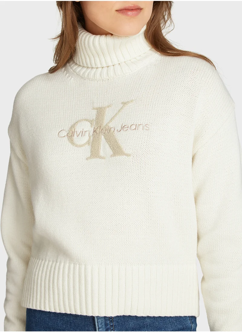 كالفن كلاين جينز Chenille Monologo Sweater