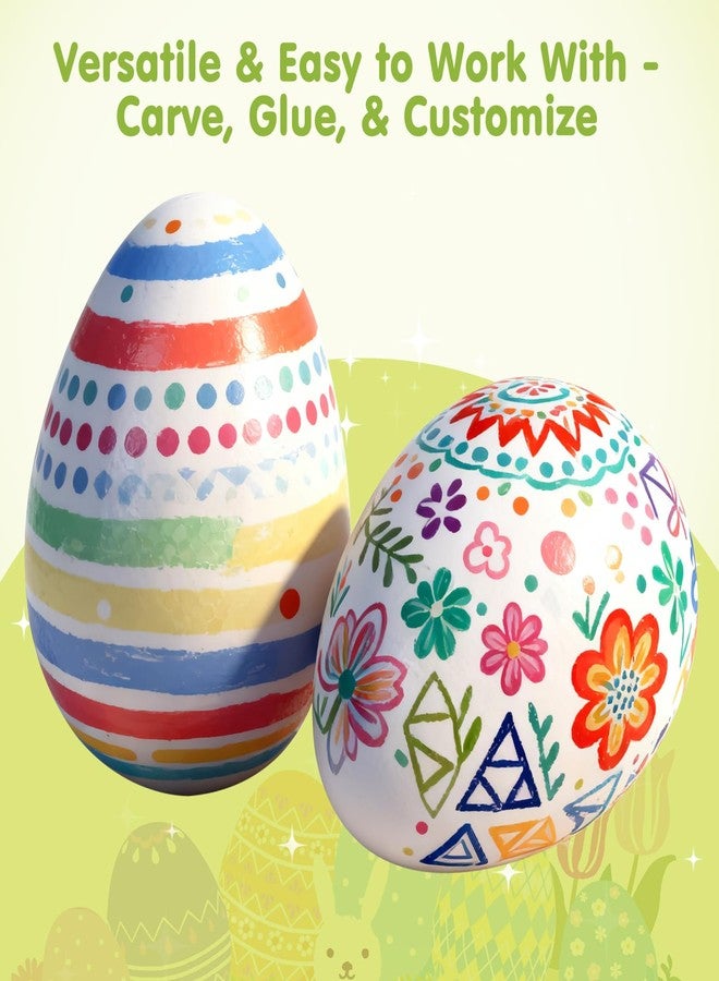 BESTOYARD 2Pcs 8-Inch White Craft Foam Eggs for DIY Polystyrene Decorations, Painting, School Projects, and Festival Crafts - Image 4