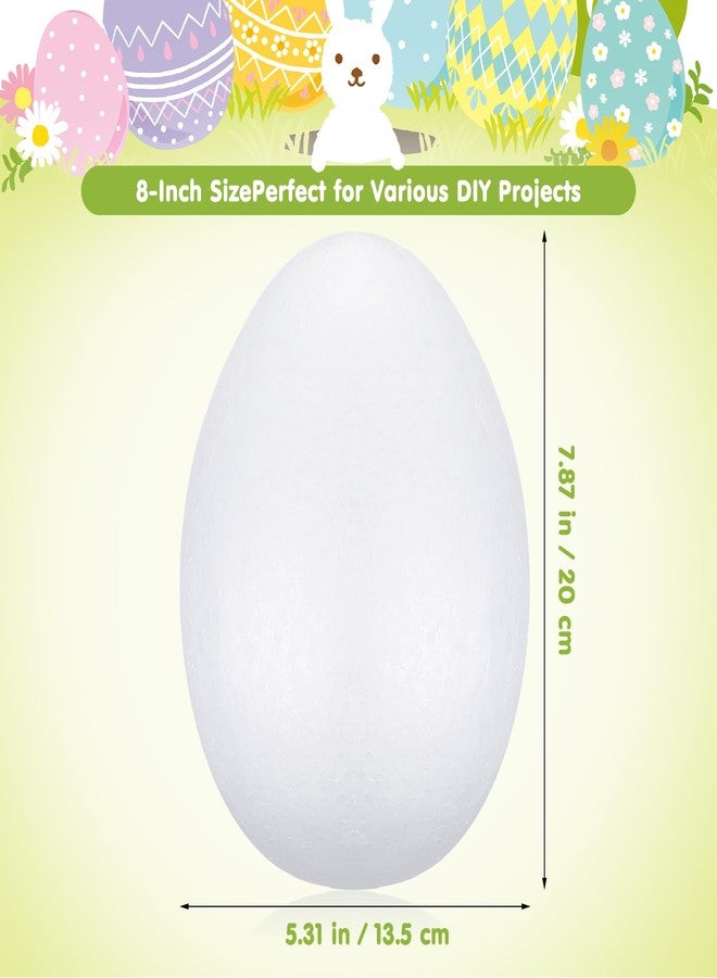 BESTOYARD 2Pcs 8-Inch White Craft Foam Eggs for DIY Polystyrene Decorations, Painting, School Projects, and Festival Crafts - Image 2