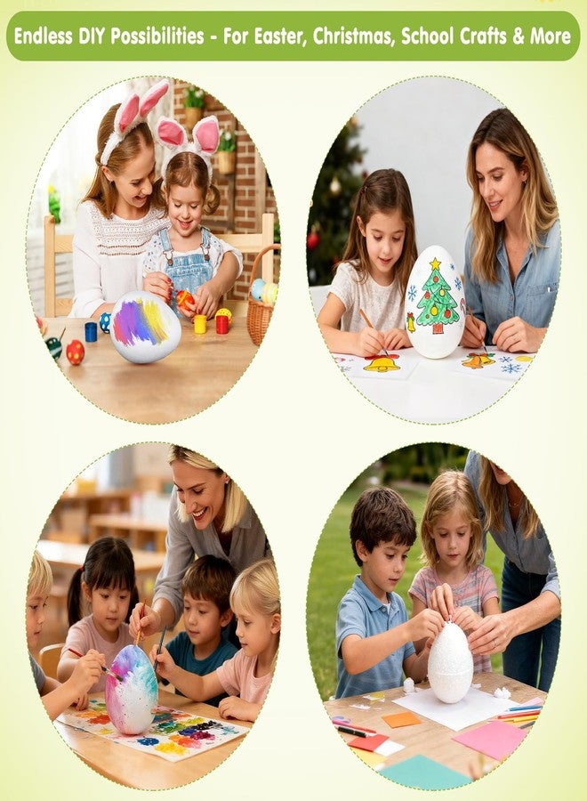 BESTOYARD 2Pcs 8-Inch White Craft Foam Eggs for DIY Polystyrene Decorations, Painting, School Projects, and Festival Crafts - Image 3