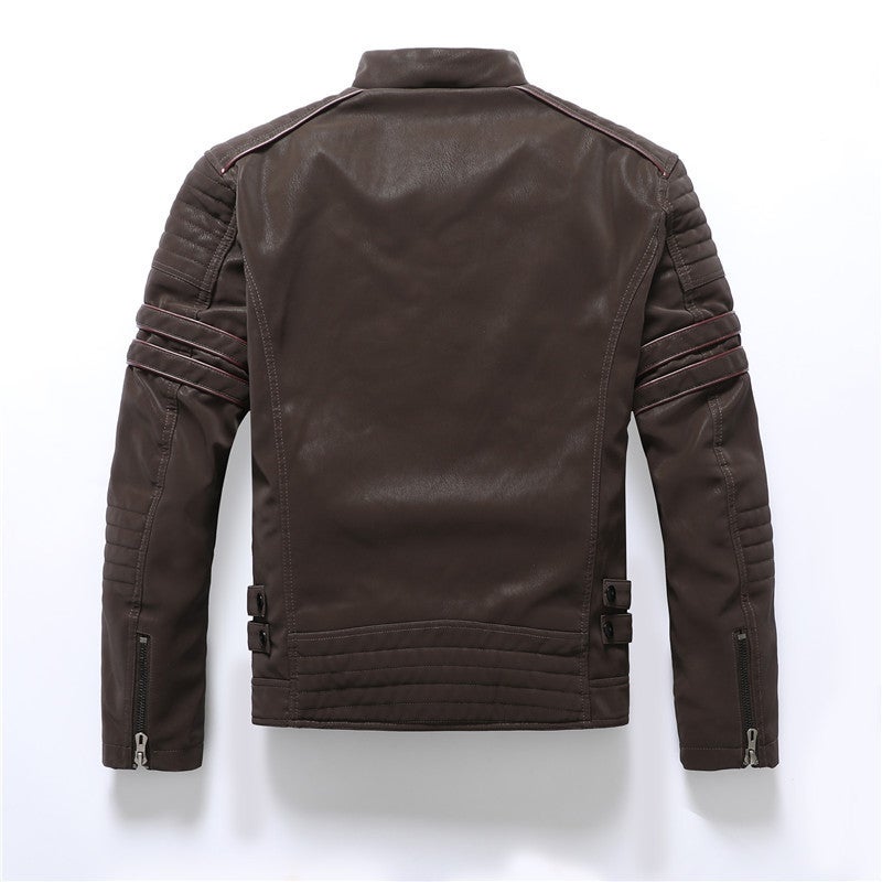 Men'S Frosted Leather Clothing Fashion Slim Brushed Pu Jacket Motorcycle Fashion Brand Slim Jacket - Image 1