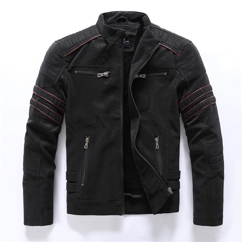 Men'S Frosted Leather Clothing Fashion Slim Brushed Pu Jacket Motorcycle Fashion Brand Slim Jacket - Image 5