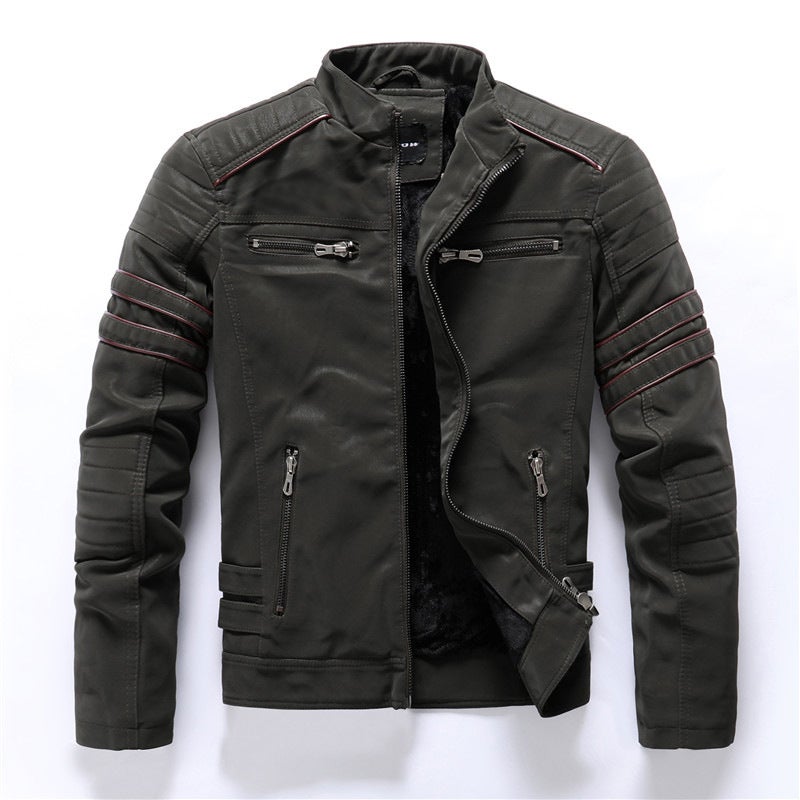 Men'S Frosted Leather Clothing Fashion Slim Brushed Pu Jacket Motorcycle Fashion Brand Slim Jacket - Image 4